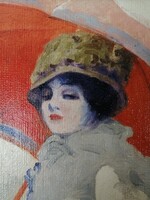 ART DECO PORTRÉ - KALAPOS HÖLGY