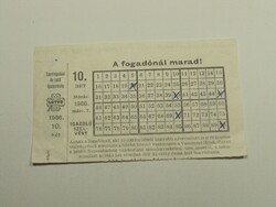 Régi Lottó igazoló szelvény 1986.