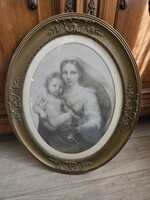 Raffaello Sistina Madonna antik kőnyomat (1359)