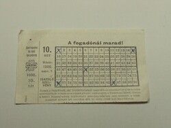 Régi Lottó igazoló szelvény 1986.