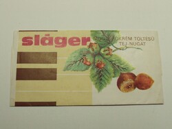 Régi Sláger csoki csokládé csomagolás - Mogyorókrém töltésű tej-nugát