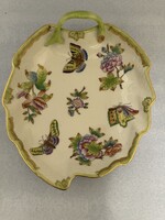 Herendi Viktória mintás VBO fogós levél alakú kínáló tál, asztalközép 03.