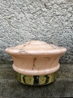 Rózsaszín Art Deco fali / mennyezeti lámpa réz - vintage retro design falikar csillár