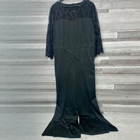 Fekete bő szárú alkalmi overál plus size 44-46