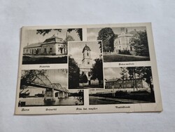 Barcs  mozaik fekete-fehér régi  képeslap 1948 Monostory-Kalántay