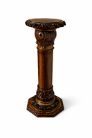 Hollóházi, richly carved birch wood pedestal, late 19th century