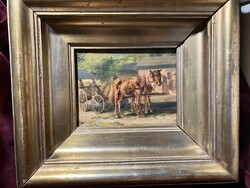 Pállya Carolus ( 1875- 1948) Lovas szekér 250606