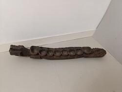 Antik játék afrikai társas fa tábla faragott állat krokodil test szájában ember fej szobor 359 5873