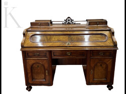 19. századi 10 fiókos Biedermeier íróasztal szekreter - Zylinderbureau