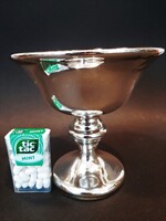 Antik nagyobb méretű "parasztezüst" foncsorozott üveg kehely