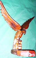 Régi fa faszobor asztali dísz SAS -TURUL MADÁR DÍSZ TINTÁSÜVEGTARTÓ 30 X 30 cm a képek szerint