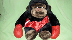 Az 1980-s évek SLÁGER plüss figura bokszoló GORILLA plüss állat ülve 30cm kartáv 55cm képek szerint