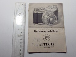 Altissa altix iv camera, camera user manual in German - 1950s