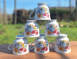 Virágos percelán teás vagy kakaós 6 darabos  bögre készlet