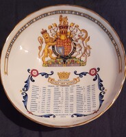Angol Aynsley Bone China királyi emléktányér