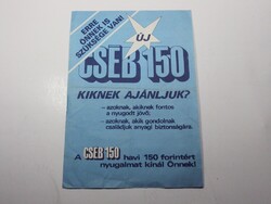 Retro régi szórólap - CSÉB 150 Csoportos Élet-Baleset- és Betegbiztosítás