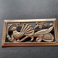 Szovjet 875 ezüst, pávás bross