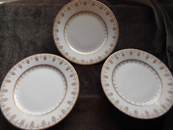 3 db jelzett Fischer Emil porcelán tányér