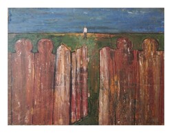 Fekete János "Nyitott kapu" olajfestménye Ft