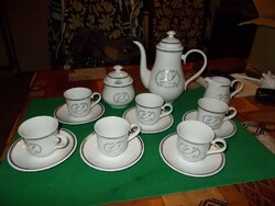 Alföldi porcelángyár jelzésű. Hódmezővásárhely. Kávés készlet