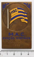 MAC - Magyar Athlétikai Club Túradíj 1000 km 1935 - tervezte: Berán - zománcos