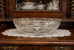 Bohemia Kristály Asztalközép Kínáló - 25 cm - Hibátlan, Míves Csiszolású