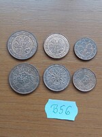 AUSZTRIA NÉMET  1 + 2 + 5 EUROCENT VEGYESEN 6 DB  B56