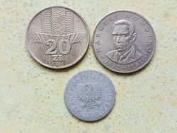Lengyelország 3 db Különböző Érme 50 Groszy 20 Zlotyi Zloty 1949-1976