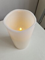 Natúrszínű viasz led-es gyertya, 10cm átmérőjű, 20cm magas