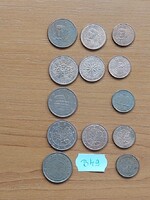FRANCIA AUSZTRIA NÉMET OLASZ SPANYOL 1 + 2 + 5 EUROCENT VEGYESEN 13 DB  B49