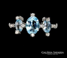 54 es Valodi kek Topaz 925 Ezust Gyuru