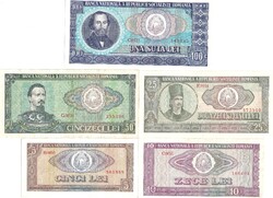ROMÁNIA, 5 db LEI LOT, megkímélt állapotban, ár alatt