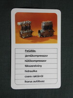 Kártyanaptár,Eger Mezőgép,Gyöngyös gyáregység,Ikarus szerviz,1976  (licites)