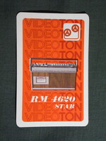 Kártyanaptár,Videoton,RM 4620 Star rádió magnó,1976  (licites)