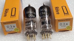 D3a Siemens kiváló elektroncső, NOS, párba válogatott.