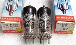 EF802 Telefunken tesztelt kiváló elektroncső, ritka, NOS, válogatott pár