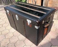 Régi amerikai hajóláda nagy utazó láda bőrönd koffer