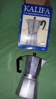 Retro magyar JÓ állapotú KALIFA kotyogós 2 - 4 személyes KÁVÉFŐZŐ dobozával 22cm képek szerint