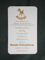 Kártyanaptár,Bambi szörpüzem, Pécs,1995 (3)
