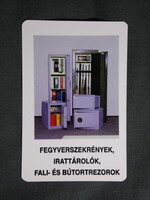 Kártyanaptár,Bovas vasipari szövetkezet,Bonyhád,fegyverszekrény,páncélszekrény,1995 (3)