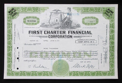 USA First Charter Financial Corporation 1000 részvény 1975 / egészségbiztosítás, pénzügy, hitelezés