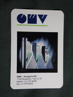 Kártyanaptár,ÖMV benzinkút,motorolaj,1995 (3)
