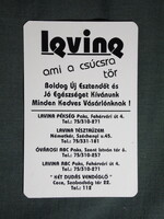 Kártyanaptár,Lavina,pékség,tésztaüzem Németkér,ABC áruház,Paks,Két dudás vendéglő,Cece,1995 (3)
