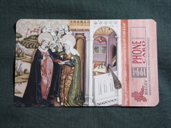Kártyanaptár,MATÁV távközlés Rt. Pécs,grafikai rajzos,telefonkártya,1995 (3)
