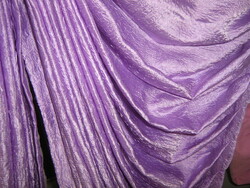 Csodaszép vintage stílusú halvány orgonalila ráncolt selyem drapéria függöny