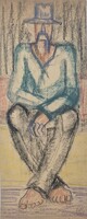 Nikmond Béáta - Kubikos 43 x 17,5 cm kréta, pasztell, papír