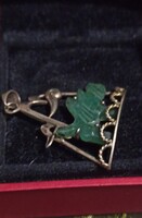 Ezüst foo kutya medál/nefrit