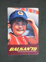 Kártyanaptár,Bulgária,Balkan airlines légitársaság,gyerek modell,1979  (licites)