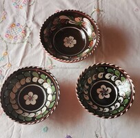 Sárospataki Kerámia Falitál szett(3 db) - 1.osztály.Export minőség. Jelzett.