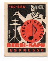Gyufacímke: "Bécsi-kapu espresso". 1959.